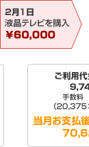 2月1日 液晶テレビを購入 60,000円
