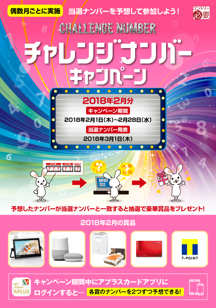 チャレンジナンバーキャンペーン <2018年2月分>