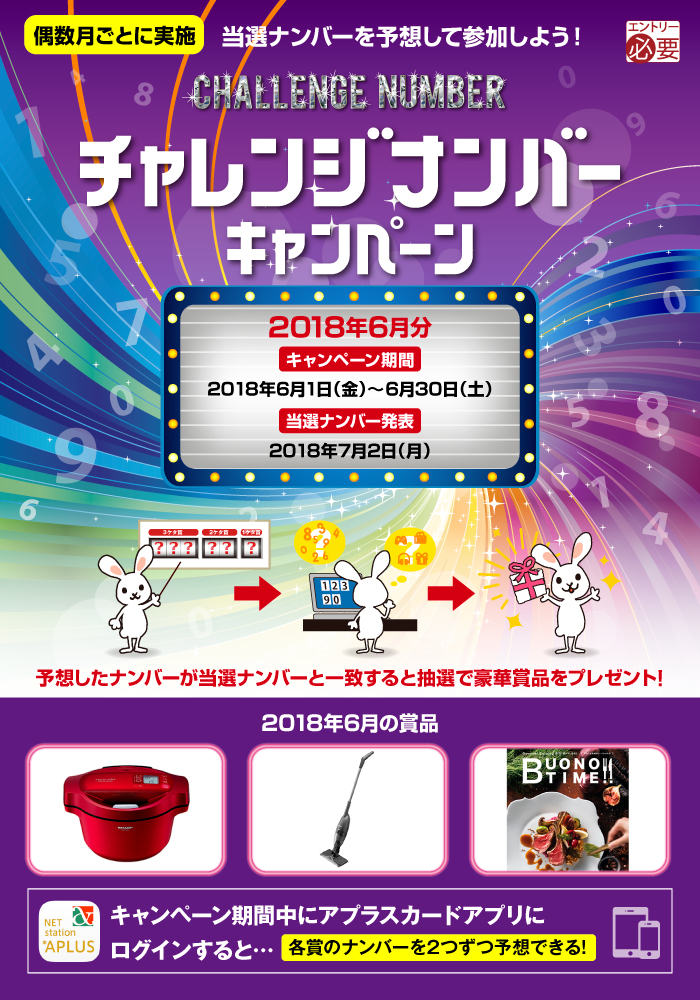 チャレンジナンバーキャンペーン <2018年4月分>