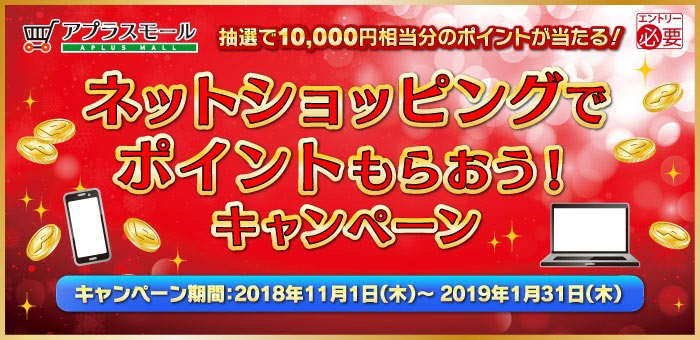 ネットショッピングでポイントもらおう!キャンペーン