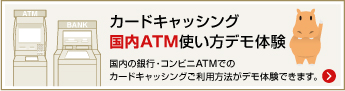 カードキャッシング 国内ATM 使い方デモ体験