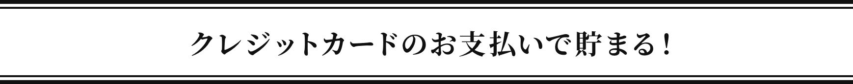 クレジットカードのお支払いで貯まる！