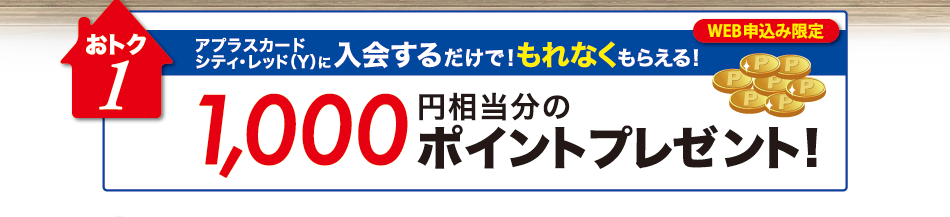 1,000円相当分のポイントプレゼント!