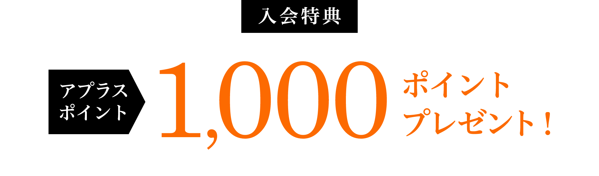 入会特典 アプラスポイント1,000ポイントプレゼント！