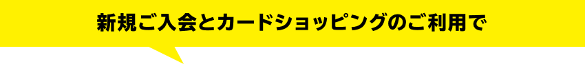 新規ご入会とカードショッピングのご利用で