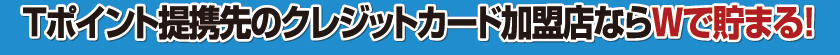 Tポイント提携先のクレジットカード加盟店ならWで貯まる！