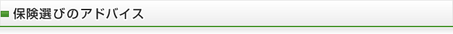 保険選びのアドバイス