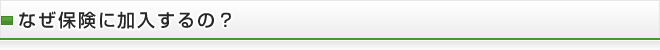 なぜ保険に加入するの？