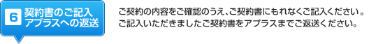 6 契約書のご記入アプラスへの返送