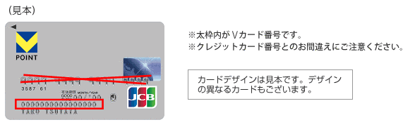Vカード番号の表示箇所